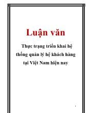 Đề tài Cấu thành và các bước áp dụng hệ thống quản lý mối quan hệ khách hàng ở các doanh nghiệp Việt Nam