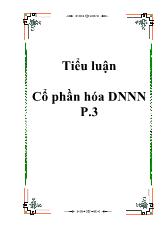 Đề tài Cổ phần hoá doanh nghiệp Nhà nước ở Việt Nam lý luận và thực tiễn