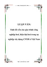 Đề tài Công nghiệp hoá, hiện đại hoá là yêu cầu khách quan trong sự nghiệp xây dựng XHCN ở nước ta