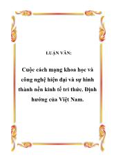 Đề tài Cuộc cách mạng khoa học và công nghệ hiện đại và sự hình thành nền kinh tế tri thức và định hướng của Việt Nam