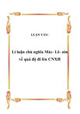 Đề tài Giải pháp thực hiện thắng lợi quá độ lên chủ nghĩa xã hội ở nước ta