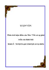 Đề tài Hình thái kinh tế xã hội và sự phát triển của hình thái kinh tế xã hội
