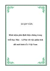 Đề tài Khái niệm phủ định biện chứng trong triết học Mác – LêNin với việc phân tích đổi mới kinh tế ở Việt Nam
