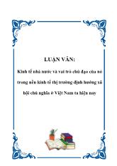 Đề tài Kinh tế nhà nước và vai trò chủ đạo của nó trong nền kinh tế thị trường định hướng xã hội chủ nghĩa ở Việt Nam ta hiện nay