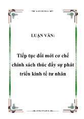 Đề tài Kinh tế tư nhân và phương hướng hoàn thiện cơ chế chính sách đối với kinh tế tư nhân