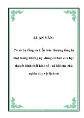 Đề tài Mối quan hệ biện chứng giữa cơ sở hạ tầng và kiến trúc thượng tầng trong thời kỳ quá độ lên chủ nghĩa xã hội ở nước ta