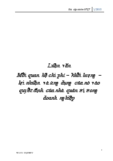 Đề tài Mối quan hệ chi phí-khối lượng-lợi nhuận và ứng dụng của nó vào quyết định của nhà quản trị trong doanh nghiệp