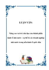 Đề tài Nâng cao vai trò chủ đạo của thành phần kinh tế nhà nước