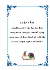 Đề tài Nền kinh tế thị trường xã hội chủ nghĩa và vai trò kinh tế của nhà nước ở Việt Nam