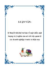 Đề tài Nghiên cứu vấn đề tích luỹ tư bản đồng thời đưa ra các giải pháp nhằm thúc đẩy quá trình tích luỹ cho nền kinh tế Việt Nam trong giai đoạn tới