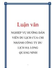 Đề tài Nghiệp vụ hướng dẫn viên du lịch của chi nhánh công ty du lịch Hạ Long, Quảng Ninh
