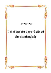 Đề tài Nguồn gốc, bản chất và vai trò của lợi nhuận trong nền kinh tế thị trường ở nước ta