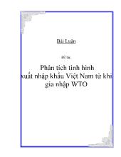 Đề tài Phân tích tình hình xuất nhập khẩu Việt Nam từ khi ra nhập WTO