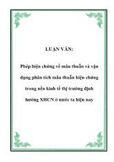 Đề tài Phép biện chứng về mâu thuẫn và vận dụng phân tích mâu thuẫn biện chứng trong nền kinh tế thị trường định hướng xã hội chủ nghĩa ở nước ta hiện nay