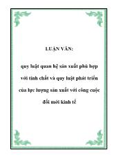 Đề tài Quy luật quan hệ sản xuất phù hợp với tính chất và quy luật phát triển của lực lượng sản xuất với công cuộc đổi mới kinh tế