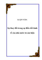 Đề tài Sự thay đổi trong sự điều tiết kinh tế của nhà nước tư sản hiện nay