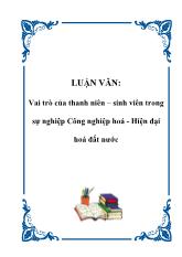 Đề tài Vai trò của thanh niên, sinh viên trong sự nghiệp công nghiệp hoá-Hiện đại hoá đất nước