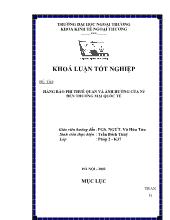 Khóa luận Hàng rào phi thuế quan và ảnh hưởng của nó đến thương mại quốc tế