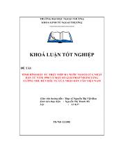Khóa luận Tình hình đầu tư trực tiếp ra nước ngoài của Nhật Bản từ năm 1990 và một số giải pháp nhằm tăng cường thu hút đầu tư của Nhật Bản vào Việt Nam