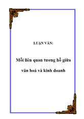 Tiểu luận Mỗi liên quan tương hỗ giữa văn hoá và kinh doanh