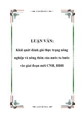 Tiểu luận Quá trình công nghiệp hóa-Hiện đại hóa nông nghiệp nông thôn ở nước ta và các giải pháp chủ yếu thúc đẩy