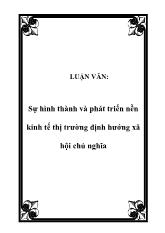 Đề án Sự hình thành và phát triển nền kinh tế thị trường định hướng xã hội chủ nghĩa