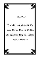 Đề án Trình bày một số vấn đề liên quan đến lao động và việc làm cho người lao động ở nông thôn nước ta hiện nay