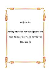 Đề tài Những đặc điểm của chủ nghĩa tư bản hiện đại ngày nay và xu hướng vận động của nó
