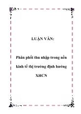 Đề tài Phân phối thu nhập trong nền kinh tế thị trường định hướng xã hội chủ nghĩa