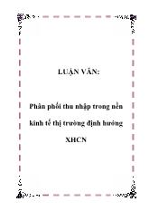 Đề tài Phân phối thu nhập trong nền kinh tế thị trường định hướng xã hội chủ nghĩa