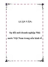 Đề tài Sự đổi mới doanh nghiệp Nhà nước Việt Nam trong nền kinh tế