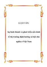 Đề tài Sự hình thành và phát triển của nền kinh tế thị trường định hướng xã hội chủ nghĩa ở Việt Nam