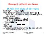 Bài giảng chương 6: Lý thuyết ước lượng