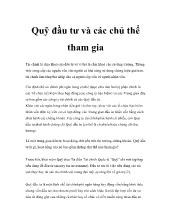 Quỹ đầu tư và các chủ thể tham gia