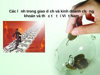 Các lệnh trong giao dịch và kinh doanh chứng khoán và thực tế tại Việt Nam
