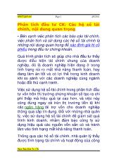 Phân tích đầu tư chứng khoán, các hệ số tài chính, nội dung quan trọng