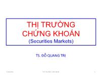 Thị trường chứng khoán - Đỗ Quang Trị