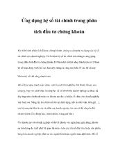Ứng dụng hệ số tài chính trong phân tích đầu tư chứng khoán
