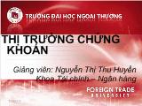 Bài giảng Thị trường chứng khoán - Nguyễn Thị Thu Hiền