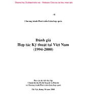 Báo cáo Đánh giá hợp tác kỹ thuật tại Việt Nam (1994 - 2000) của Bộ Kế hoạch và Đầu tư