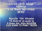 Bài giảng Chính sách nông nghiệp Việt Nam hội nhập WTO