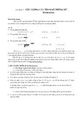 Bài giảng Ước lượng các tham số thống kê (Estimation)