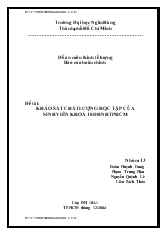 Đề tài Khảo sát chất lượng học tập của sinh viên khoá 18 Đại học ngân hàng Tp Hồ Chí Minh