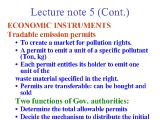 Lecture note 5: economic instruments