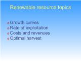 Renewable resource topics