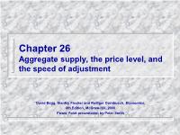 Aggregate supply, the price level, and the speed of adjustment
