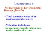 Bài giảng Measurement of Environmental Damage (Benefit)