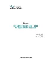 Báo cáo FDI nông nghiệp 1988 - 2003 và định hướng tới 2010