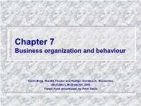 Business organization and behaviour