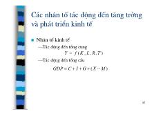 Các nhân tố tác động đến tăng trưởng và phát triển kinh tế